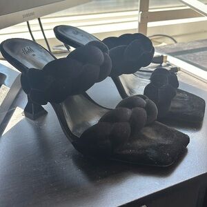 H&M Black Braided Heels - Size 8